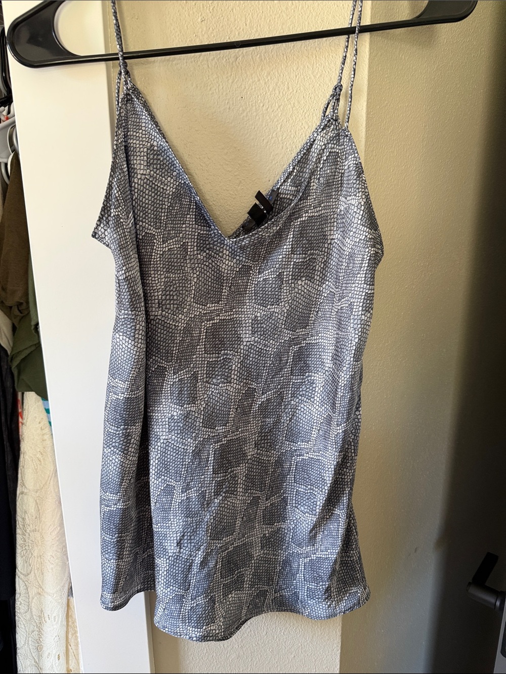 PAIGE Gray Snake-Print Slip Cami